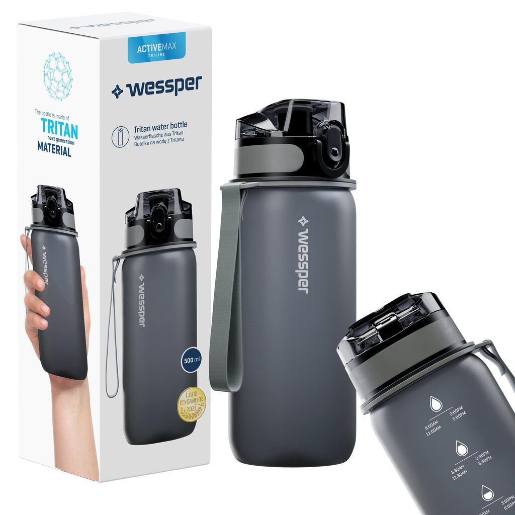 Joogipudel Wessper Activemax Triline, 0.5l, must hind ja info | Joogipudelid | kaup24.ee
