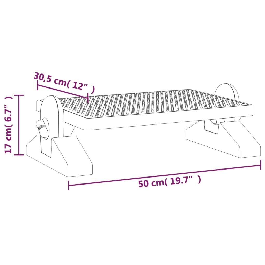 vidaXL jalatugi, must, 50 x 30,5 x 17 cm hind ja info | Kott-toolid, tumbad, järid | kaup24.ee