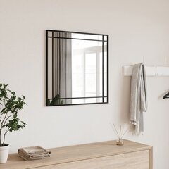 vidaXL seinapeegel, must, 60 x 60 cm, kandiline, raud цена и информация | Зеркала | kaup24.ee