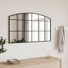 vidaXL seinapeegel, must, 100 x 60 cm, kaarekujuline, raud hind ja info | Peeglid | kaup24.ee
