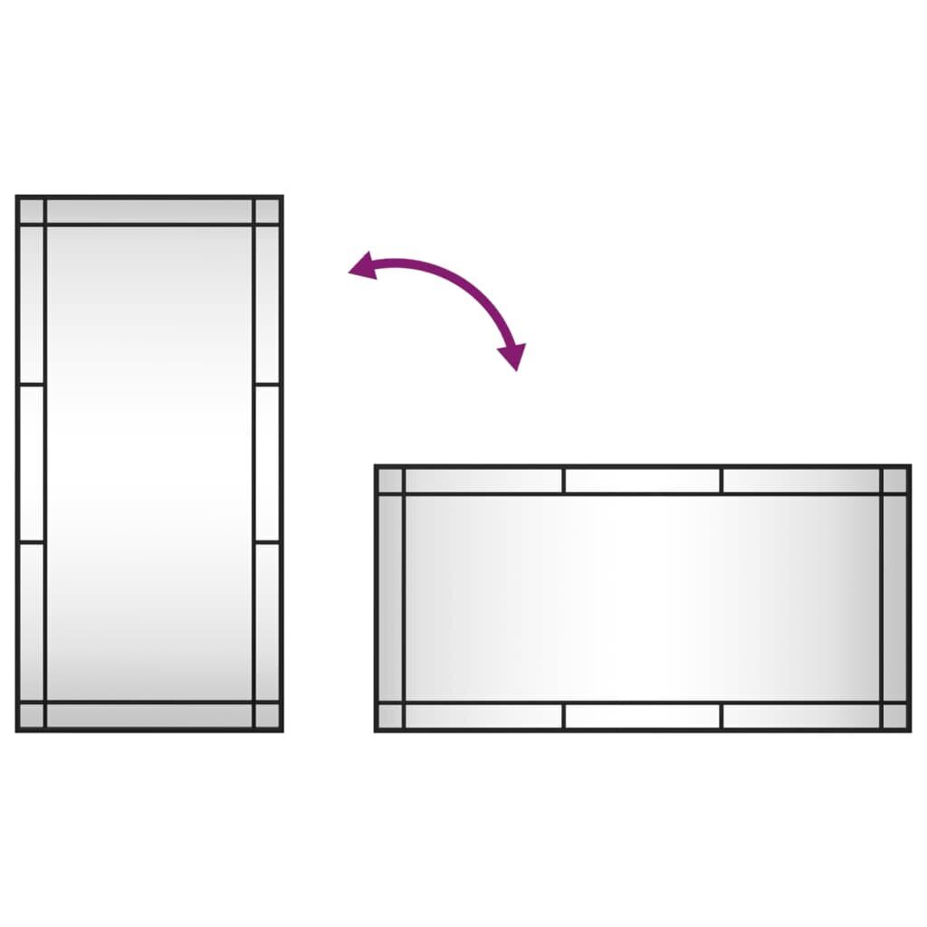 vidaXL seinapeegel, must, 50 x 100 cm, ristkülikukujuline, raud hind ja info | Peeglid | kaup24.ee