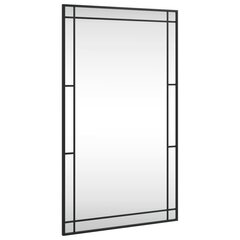 vidaXL seinapeegel, must, 60 x 100 cm, ristkülikukujuline, raud цена и информация | Подвесные зеркала | kaup24.ee