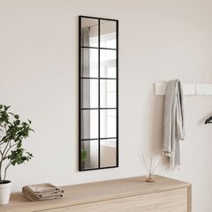 vidaXL seinapeegel, must, 30 x 100 cm, ristkülikukujuline, raud цена и информация | Подвесные зеркала | kaup24.ee
