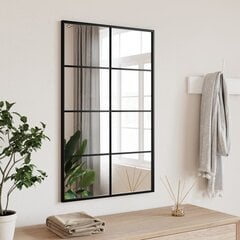 vidaXL seinapeegel, must, 50 x 80 cm, ristkülikukujuline, raud цена и информация | Зеркала | kaup24.ee