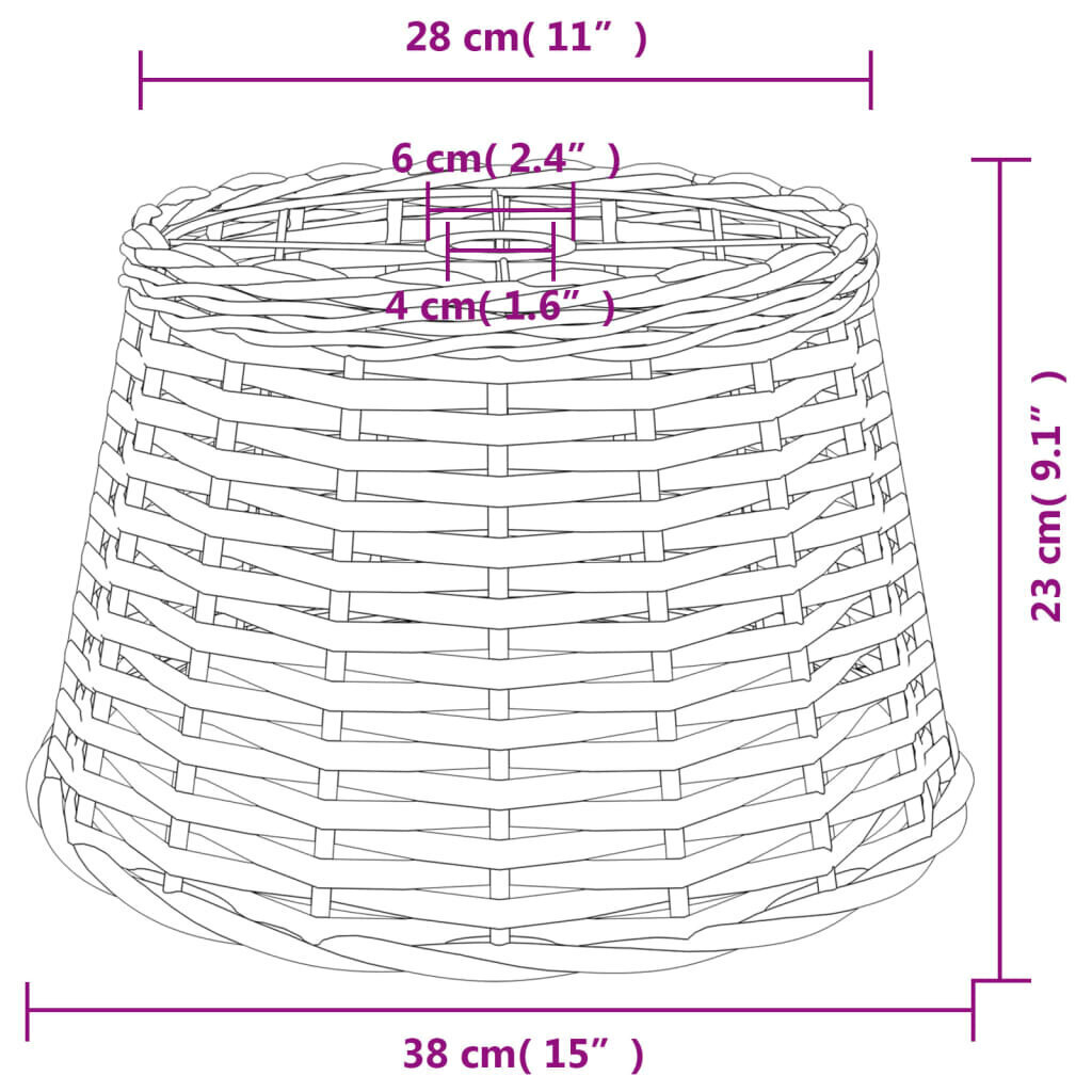 vidaXL laelambi vari, pruun, Ø 38 x 23 cm, vitstest hind ja info | Rippvalgustid | kaup24.ee