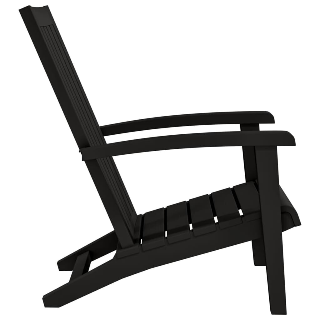 vidaXL aia Adirondack toolid 2 tk, must, polüpropüleen hind ja info | Aiatoolid | kaup24.ee