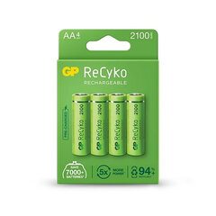 Laetavad patareid GP ReCyko AA 2100mAh, 4tk цена и информация | Батарейки | kaup24.ee