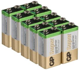 Patareid GP Super alkaline LR22 9V, 10 tk hind ja info | GP Batteries Sanitaartehnika, remont, küte | kaup24.ee