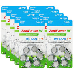 Patareid ZeniPower A675P Implant, 60tk цена и информация | Батарейки | kaup24.ee