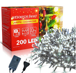Jõulupuu valguskett, 200 LED-i, külm цена и информация | гирлянда, 10 вел 4 см | kaup24.ee