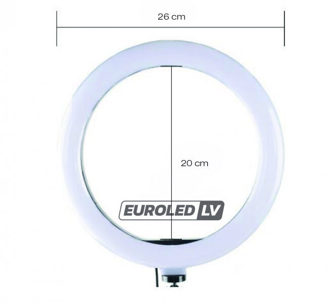 LED-rõngaslamp, Ø 26 cm, 160 cm hind ja info | Fotovalgustuse seadmed | kaup24.ee