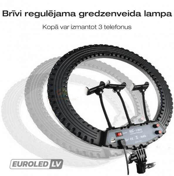 LED-rõngaslamp, Ø 36 cm, 160 cm hind ja info | Fotovalgustuse seadmed | kaup24.ee