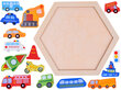 Värviline puidust puzzle - transport цена и информация | Arendavad mänguasjad | kaup24.ee
