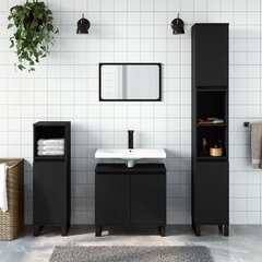 3-osaline vannitoakappide komplekt vidaXL, must цена и информация | Комплекты в ванную | kaup24.ee