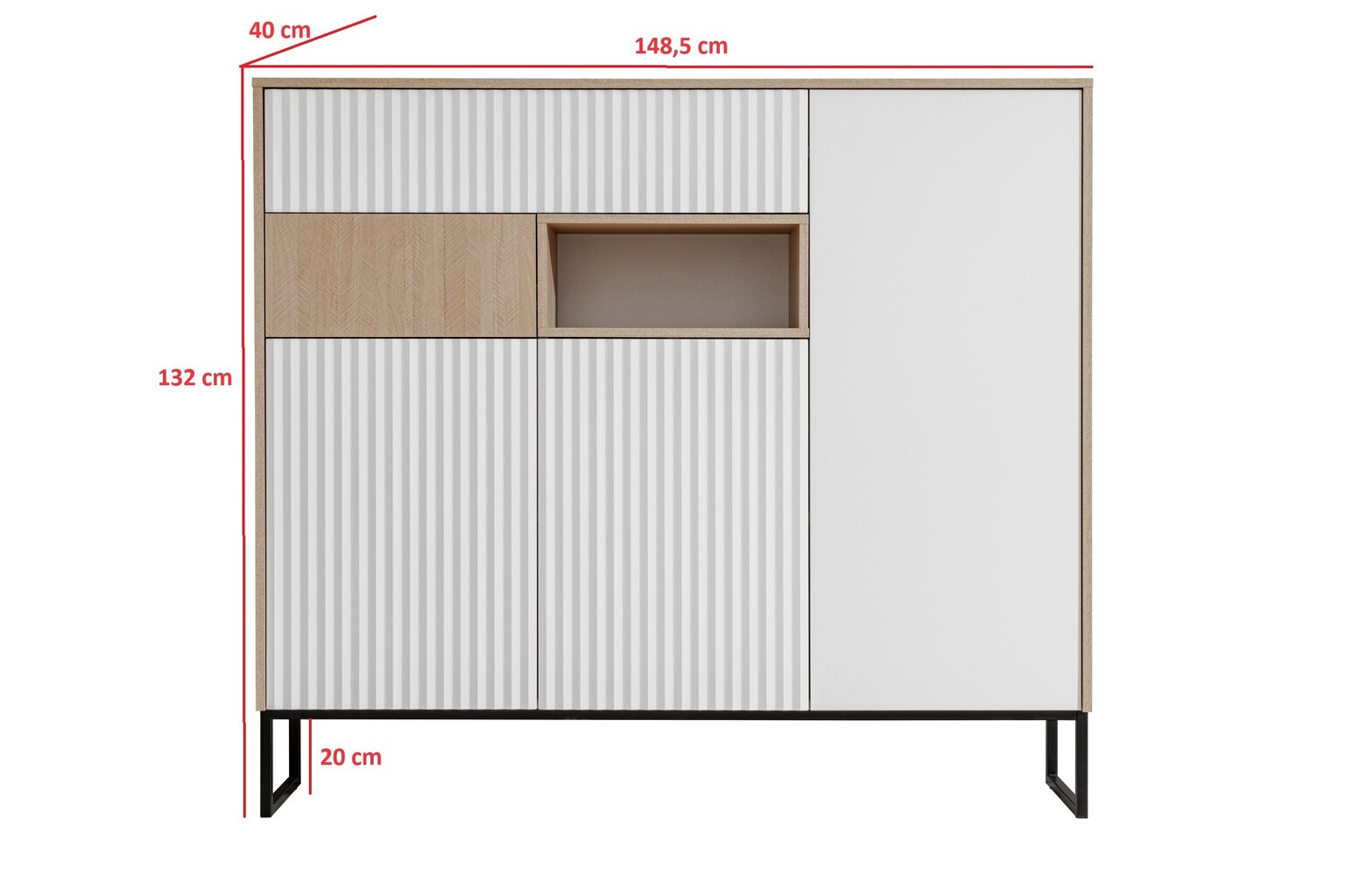 Kummut Zoe K02, pruun/valge hind ja info | Kummutid | kaup24.ee