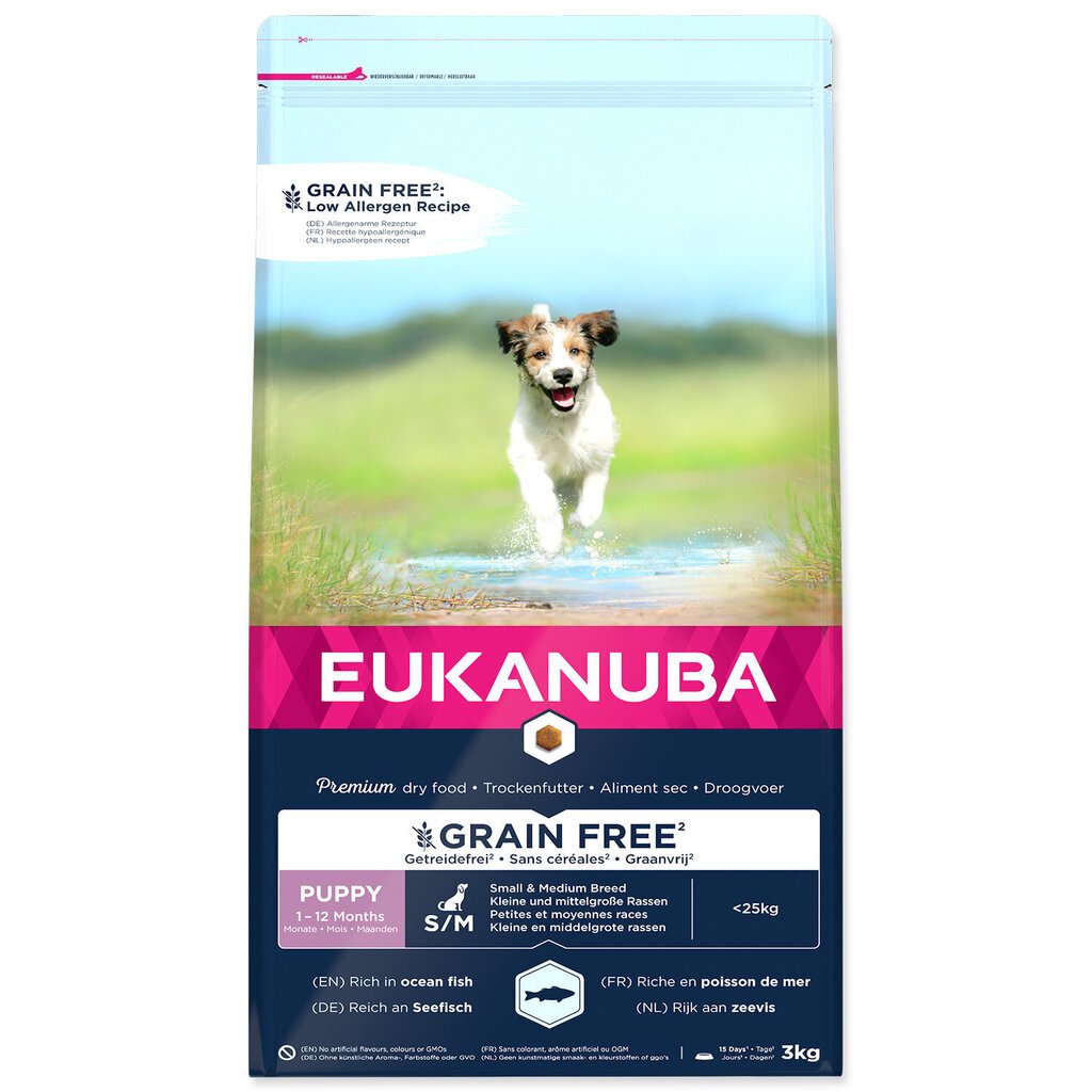 Kuivtoit kutsikatele Eukanuba kalaga, 3 kg цена и информация | Kuivtoit koertele | kaup24.ee