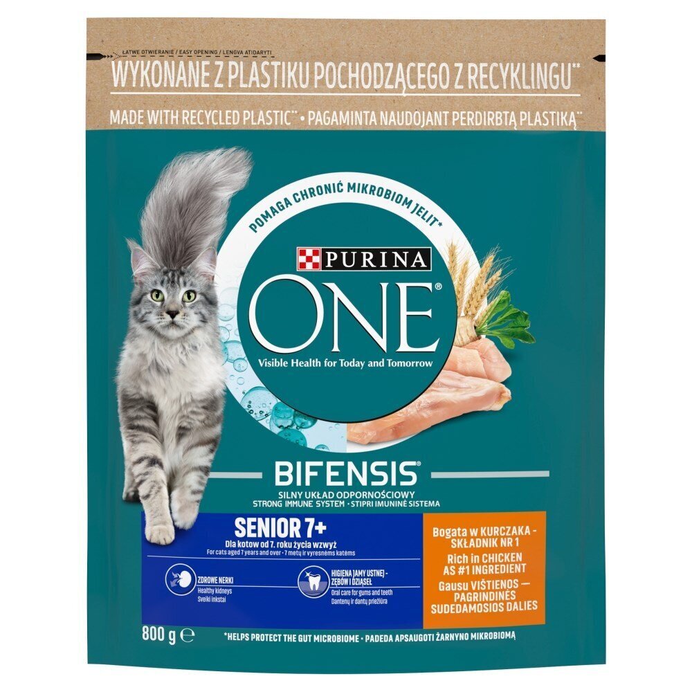 Kuivtoit kassidele Purina One Bifensis Senior kanaga, 800 g цена и информация | Kuivtoit koertele | kaup24.ee