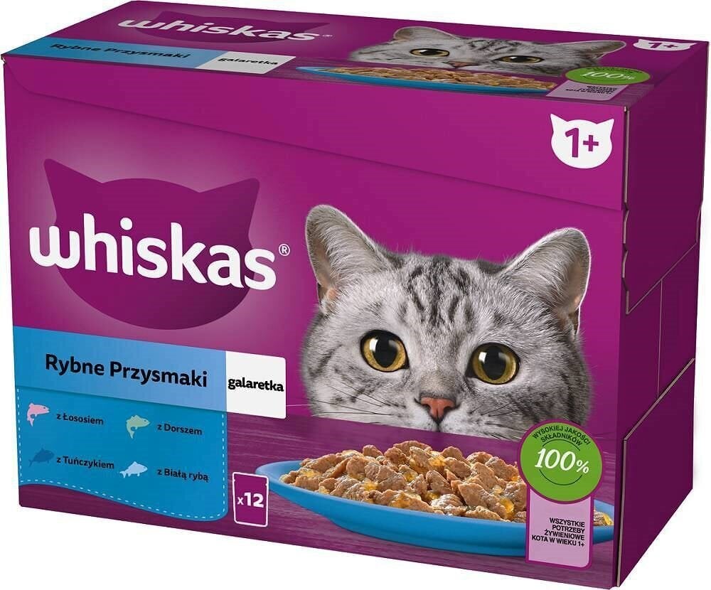 Konserv kassidele Whiskas Fish Treats lõhega, 12x85g цена и информация | Konservid kassidele | kaup24.ee