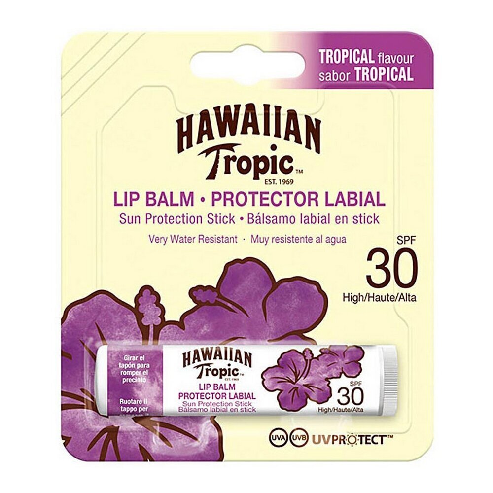 Huulepalsam Hawaiian Tropic Lip Protection Stick SPF30, 4g hind ja info | Huulepulgad, -läiked, -palsamid, vaseliin | kaup24.ee