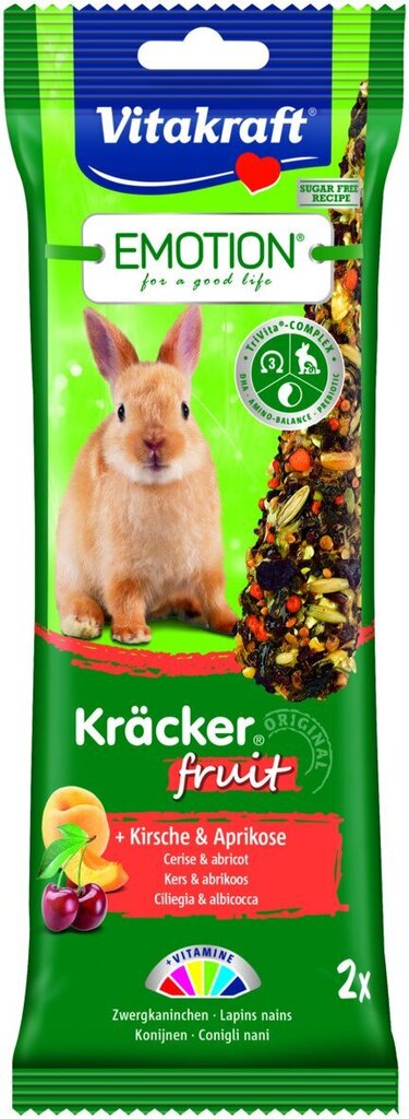 Maius jänestele Vitakraft Emotion Kracker Fruit, 2 tk hind ja info | Linnutoidud | kaup24.ee