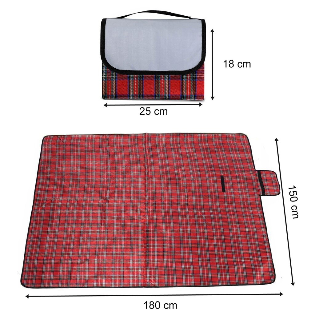 Piknikuvaip, 150x180 cm, punane hind ja info | Matkamadratsid, matkamatid | kaup24.ee