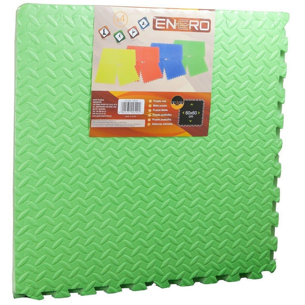 Puslematt Enero 60x60x1,2 cm, roheline цена и информация | Joogamatid | kaup24.ee