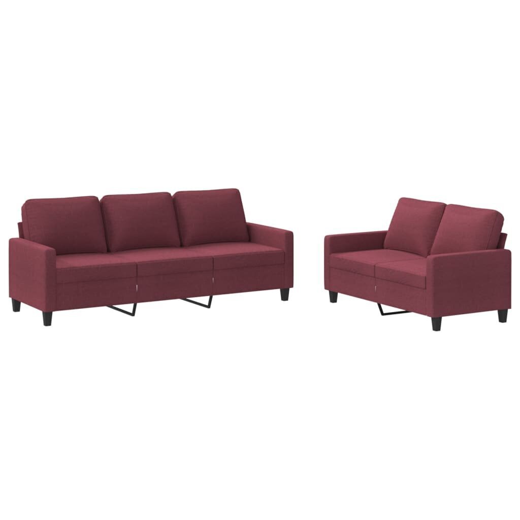 2-osaline diivanikomplekt vidaXL, punane hind ja info | Pehme mööbli komplektid  | kaup24.ee