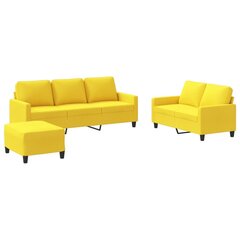 3-osaline diivanikomplekt vidaXL, kollane hind ja info | Pehme mööbli komplektid | kaup24.ee