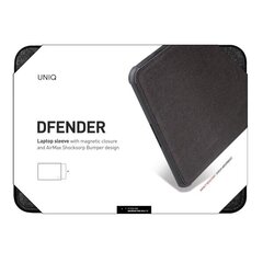 UNIQ etui Dfender laptop Sleeve 16" czarny|charcoal black цена и информация | Рюкзаки, сумки, чехлы для компьютеров | kaup24.ee