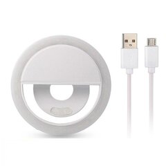 Ring lamp for selfie white + USB to Micro USB cable цена и информация | Осветительное оборудование для фотосъемок | kaup24.ee