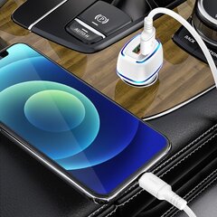 KAKU Car Charger KSC-528 Shengyu - 2xUSB - 2,8A with USB to Lightning white цена и информация | Зарядные устройства для телефонов | kaup24.ee