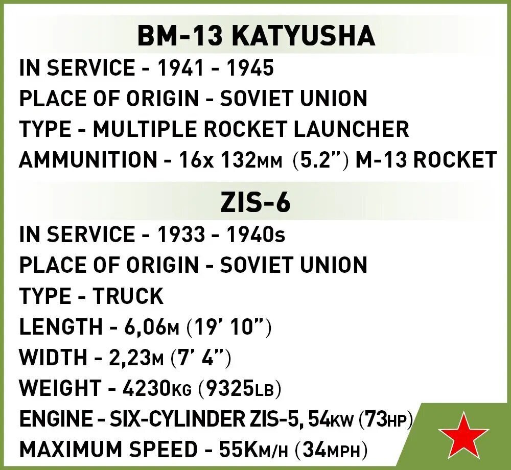 Konstruktor Cobi Klocki BM-13 Katyusha, 440 tk. цена и информация | Klotsid ja konstruktorid | kaup24.ee