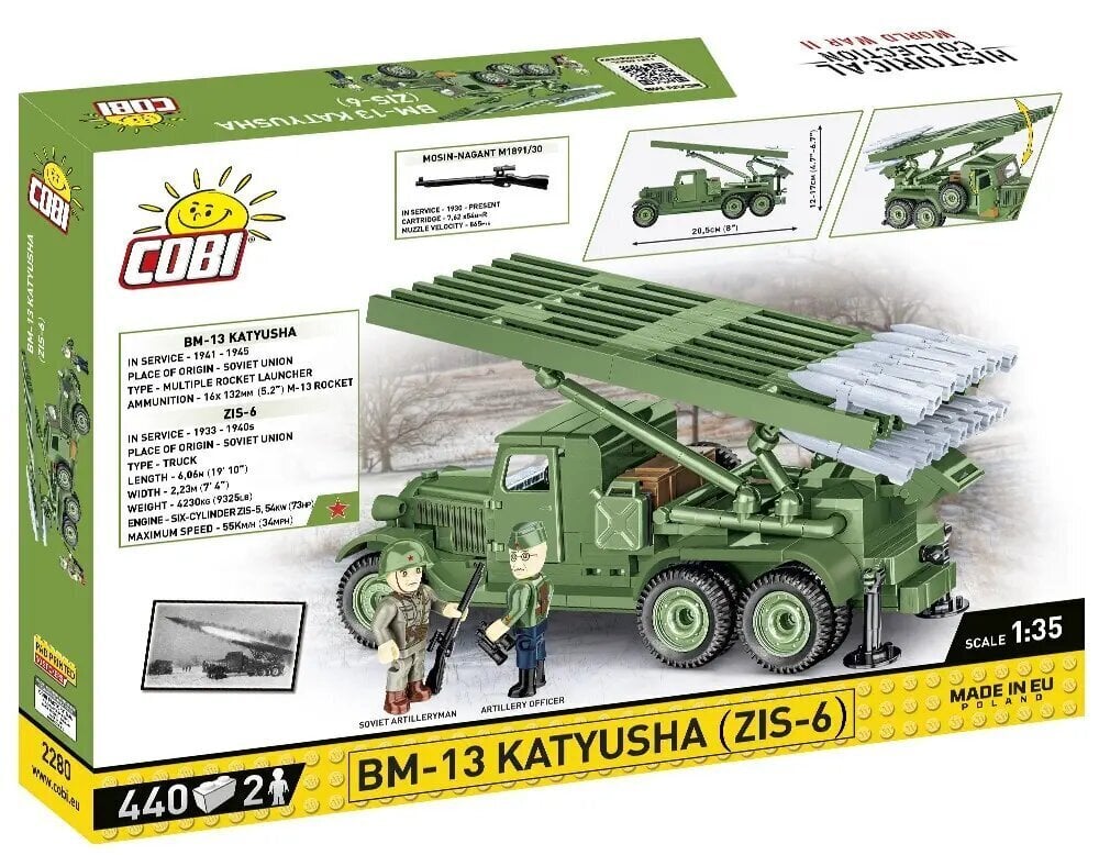 Konstruktor Cobi Klocki BM-13 Katyusha, 440 tk. цена и информация | Klotsid ja konstruktorid | kaup24.ee