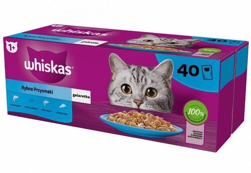 Konserv kassidele Whiskas Fish Favourites in jelly, 40x85 g цена и информация | Лакомства для котов | kaup24.ee