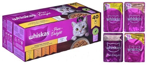 Konservide komplekt kassidele Whiskas Pure Delight, 40 x 85g hind ja info | Konservid kassidele | kaup24.ee