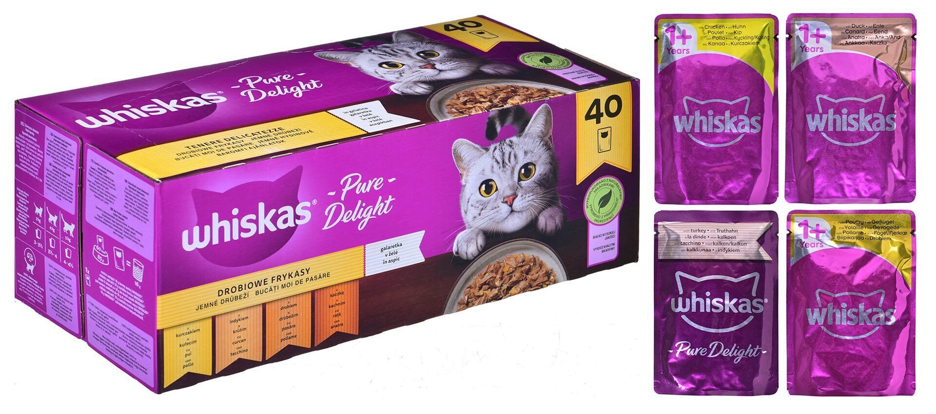 Konservide komplekt kassidele Whiskas Pure Delight, 40 x 85g цена и информация | Konservid kassidele | kaup24.ee