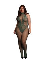Erootiline kostüüm Le Desir Fishnet and Lace Bodystocking Queen Size, roheline hind ja info | Naiste sekspesu | kaup24.ee
