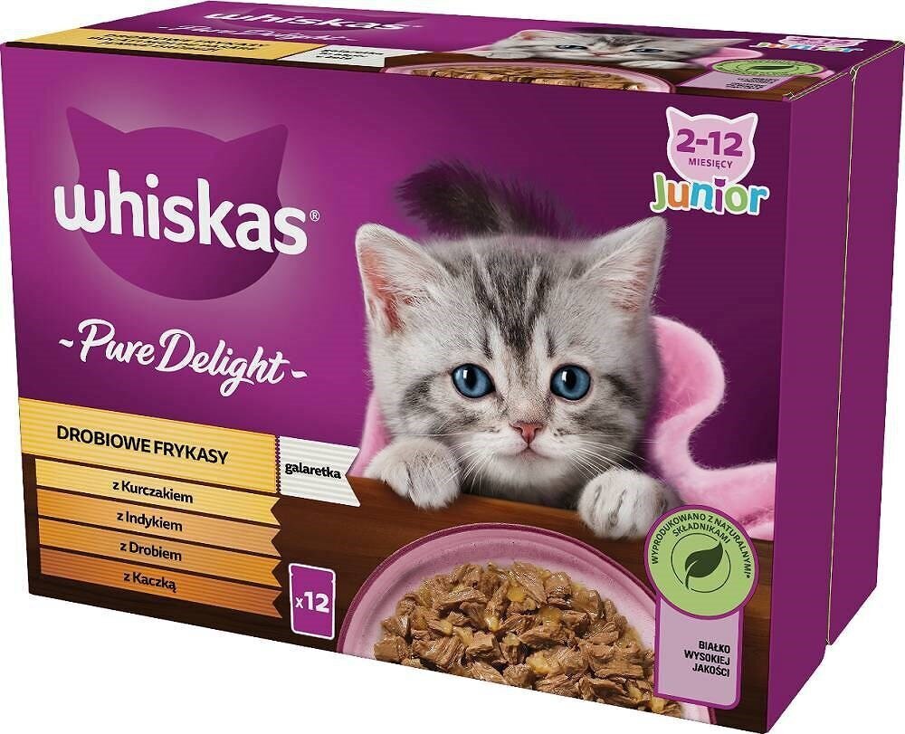 Konservide komplekt kassidele Whiskas Pure Delight, 12x85 g цена и информация | Konservid kassidele | kaup24.ee