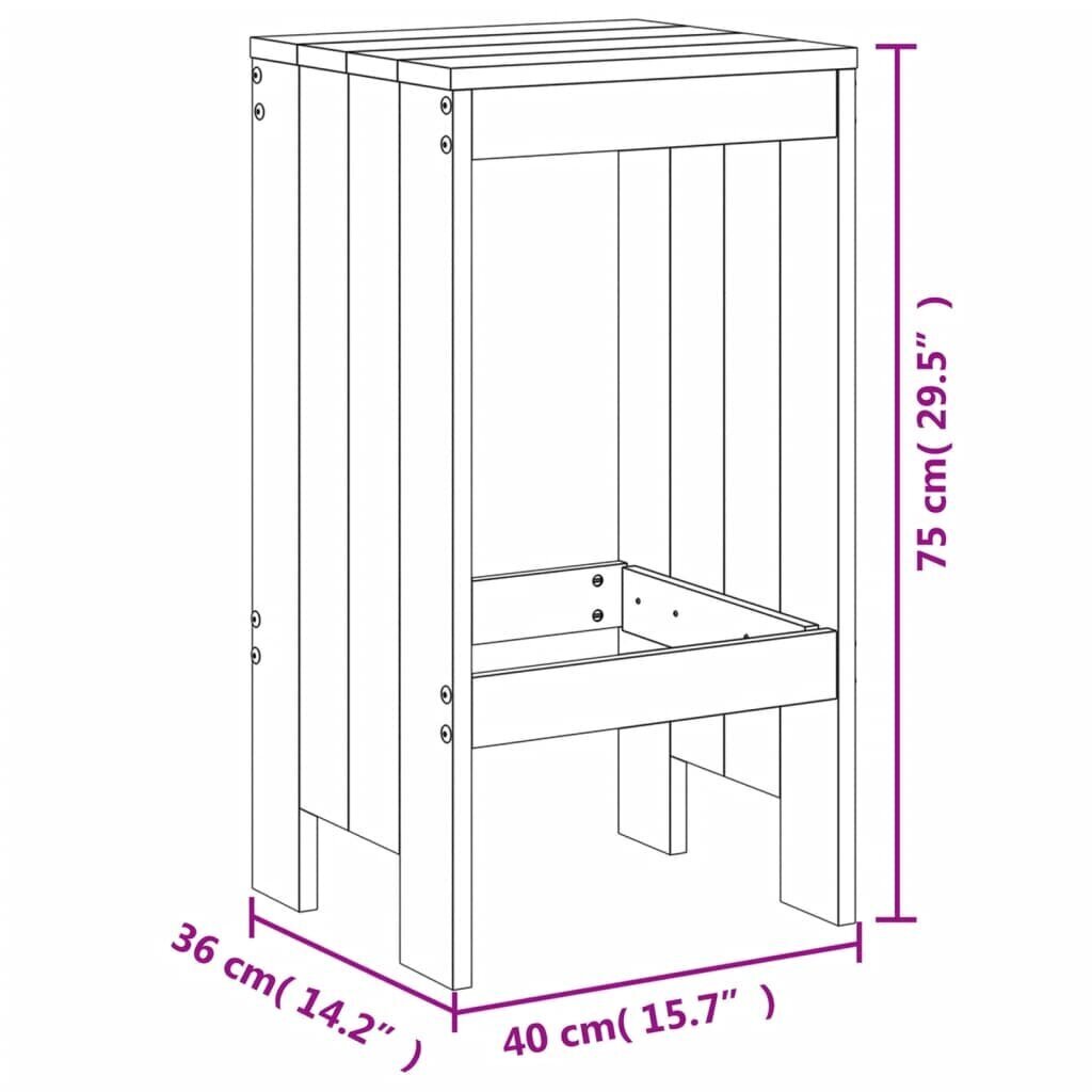 vidaXL 3-osaline baarikomplekt, männipuit цена и информация | Aiamööbli komplektid | kaup24.ee