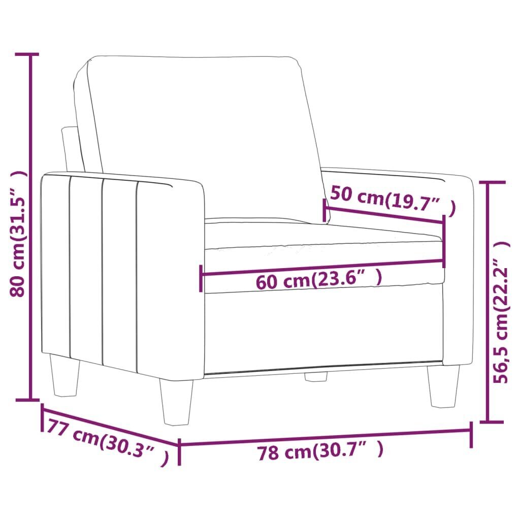 vidaXL tugitool, veinipunane, 60 cm, kunstnahk hind ja info | Tugitoolid ja tugitoolvoodid | kaup24.ee