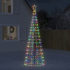 vidaXL koonusekujuline valgustusega jõulupuu 570 LEDi värviline 300 cm hind ja info | Jõulukaunistused | kaup24.ee