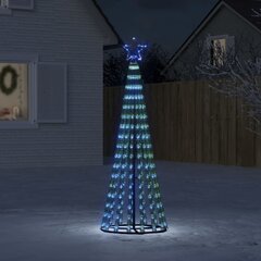 vidaXL koonusekujuline valgustusega jõulupuu, 275 LEDi, sinine 180 cm hind ja info | Jõulukaunistused | kaup24.ee