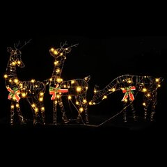 vidaXL jõulukaunistus põhjapõtrade perekonnad 2 tk, 180 LEDi soe valge цена и информация | Рождественские украшения | kaup24.ee