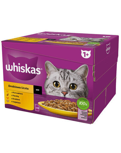 Whiskas kana-, pardi-, linnu- ja kalkunilihaga, 48x85 g hind ja info | Konservid kassidele | kaup24.ee