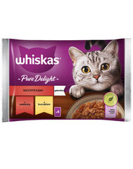 Whiskas veise- ja kanalihaga, 4x85 g цена и информация | Кошачьи консервы | kaup24.ee