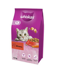 Whiskas veiseliha ja juurviljadega, 6x1.4 kg цена и информация | Сухой корм для кошек | kaup24.ee