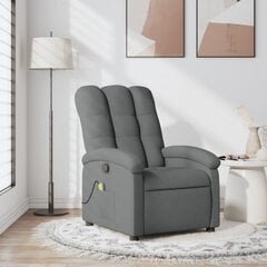 Откидывающееся массажное кресло vidaXL, темно-серая ткань цена и информация | Кресла в гостиную | kaup24.ee