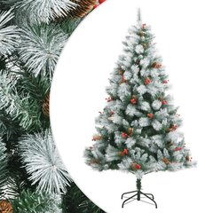 vidaXL kunstlik hingedega jõulupuu männikäbide ja marjadega, 240 cm цена и информация | Искусственные елки | kaup24.ee