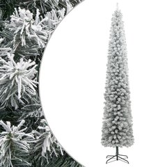 vidaXL kitsas jõulukuusk aluse ja kunstlumega, 300 cm, PVC hind ja info | Kunstkuused | kaup24.ee