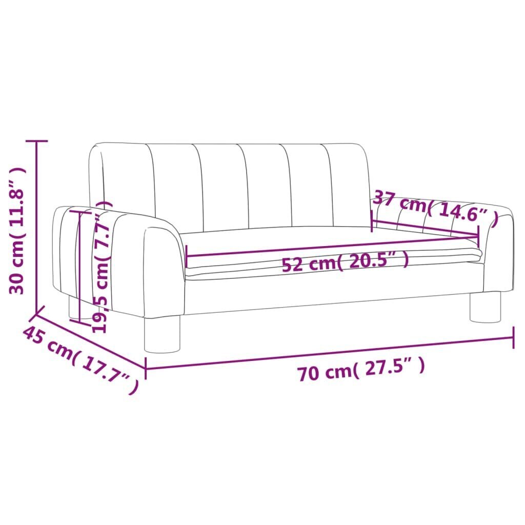 vidaXL lastediivan, pruun, 70 x 45 x 30 cm, kangas hind ja info | Lastetoa kott-toolid, tugitoolid ja tumbad | kaup24.ee